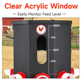 Fewuto feeder with rainproof lid protects feed from rain and moisture outdoors.