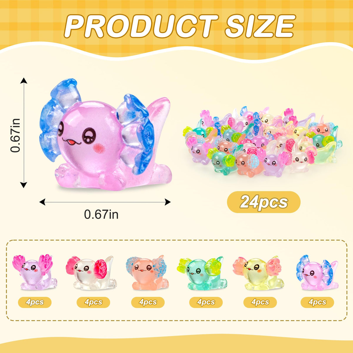 FEXIA axolotl mini resin figurine glow dark feature enhances tiny scenes