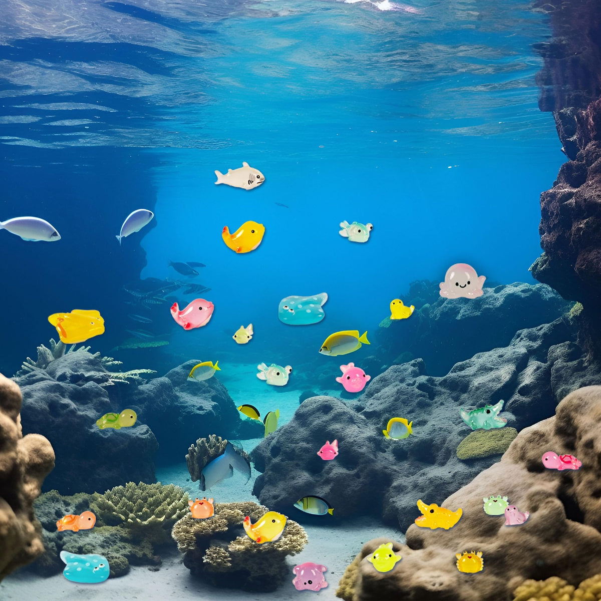 FEXIA dollhouse sea animals add charming detail to tiny rooms.