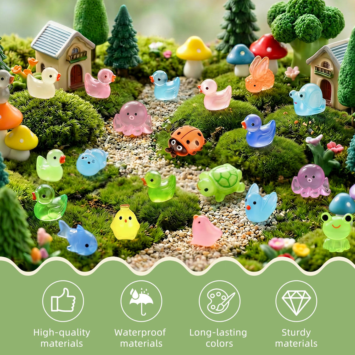 FEXIA glow mini animals garden scene adds night-time ambiance