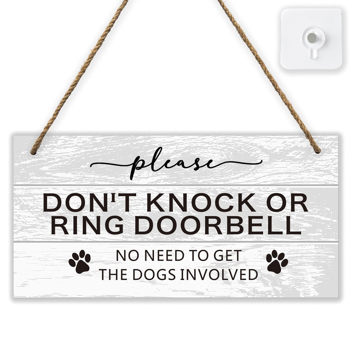 FEXICHUJI dont knock sign on front door with rope provides clear messaging