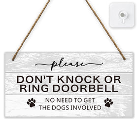 FEXICHUJI dont knock sign on front door with rope provides clear messaging