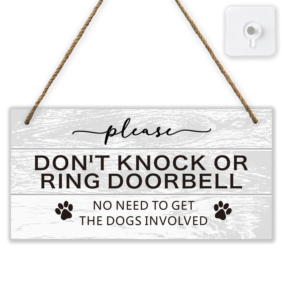 FEXICHUJI dont knock sign on front door with rope provides clear messaging