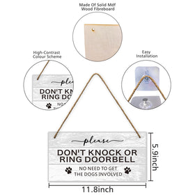 FEXICHUJI dont ring doorbell sign in wood shows durable, high-visibility messaging