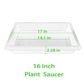 Feyvdzv heavy-duty plastic plant tray 16-inch demonstrates durability for heavy pots.