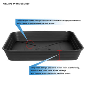 Feyvdzv square plant saucer 12-inch fits larger pots for mess-free indoor setups
