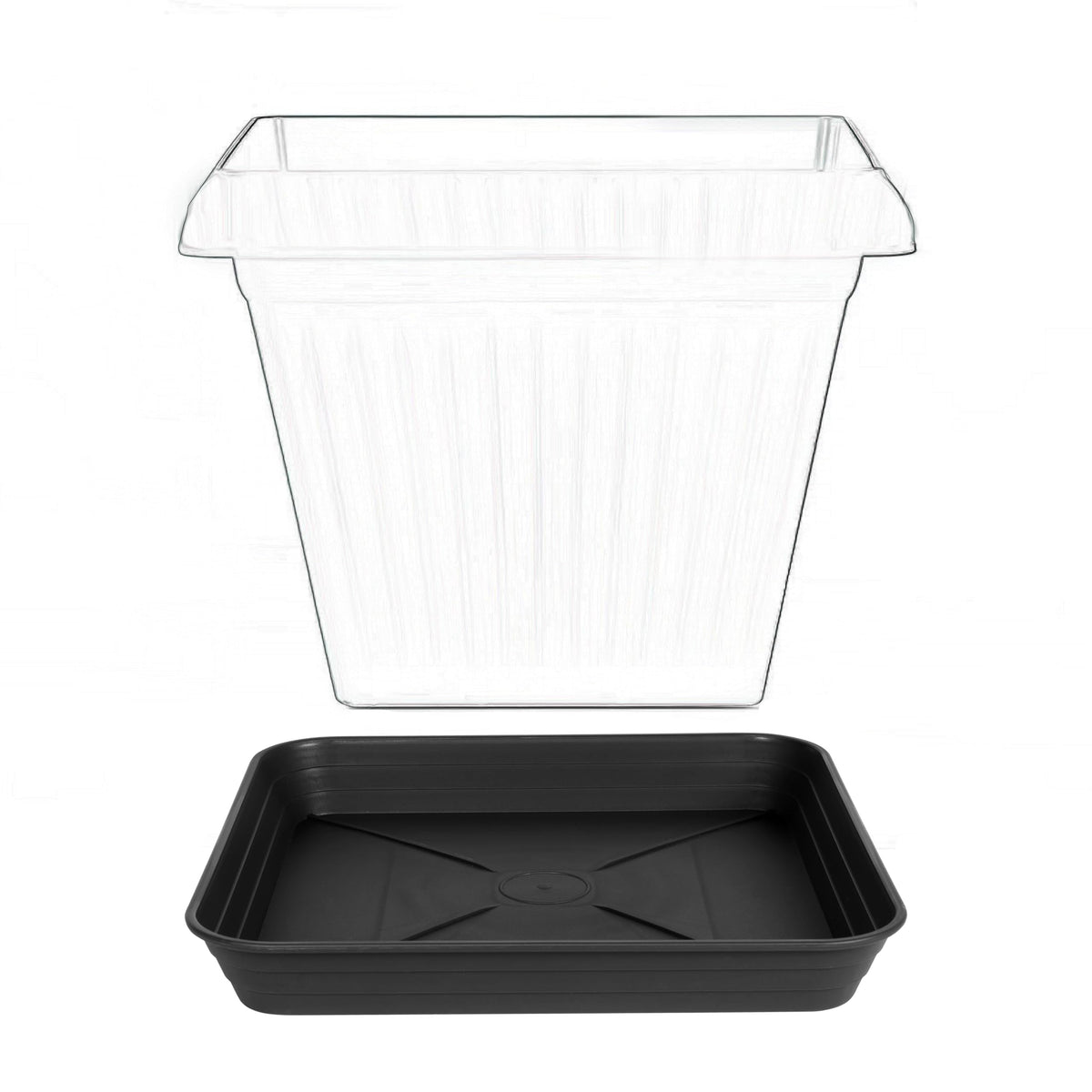 Feyvdzv square plant saucer 14-inch supports outdoor planters while draining safely