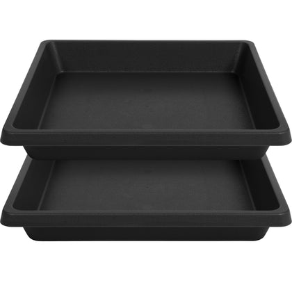 Feyvdzv square saucer 18-inch front view shows sturdy plastic tray for heavy pots.