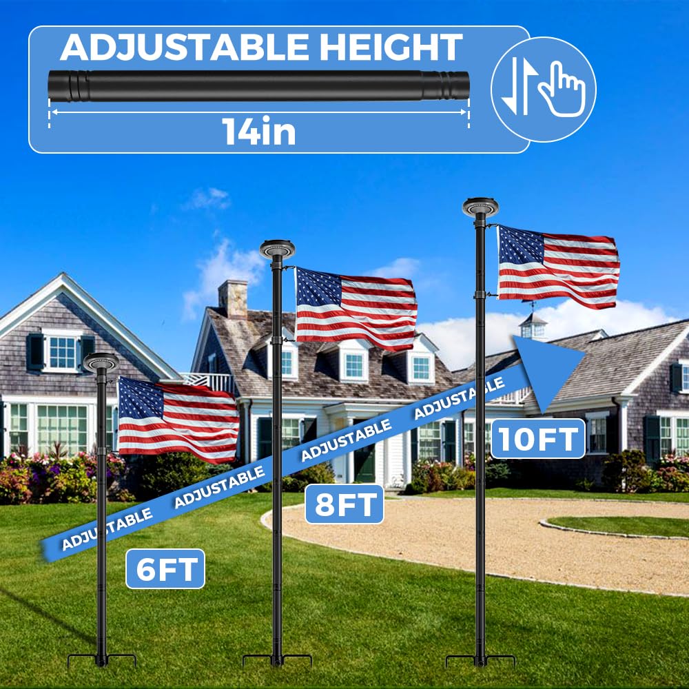 FFILY 10 ft flag pole kit for yard outdoor display.