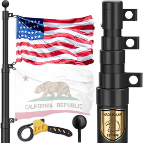 FFILY 20ft flag pole assembly, durable 11-gauge aluminum for long outdoor use.