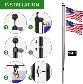 FFILY aluminum flag clips secure flags quickly and securely.
