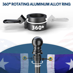 FFILY rings adjustable from 0.78 to 1.02 inches for most flagpoles