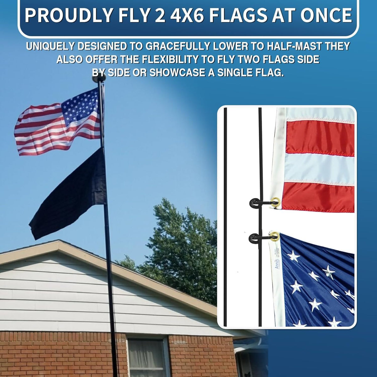 FFILY black finish flag pole enhances curb appeal for outdoor spaces