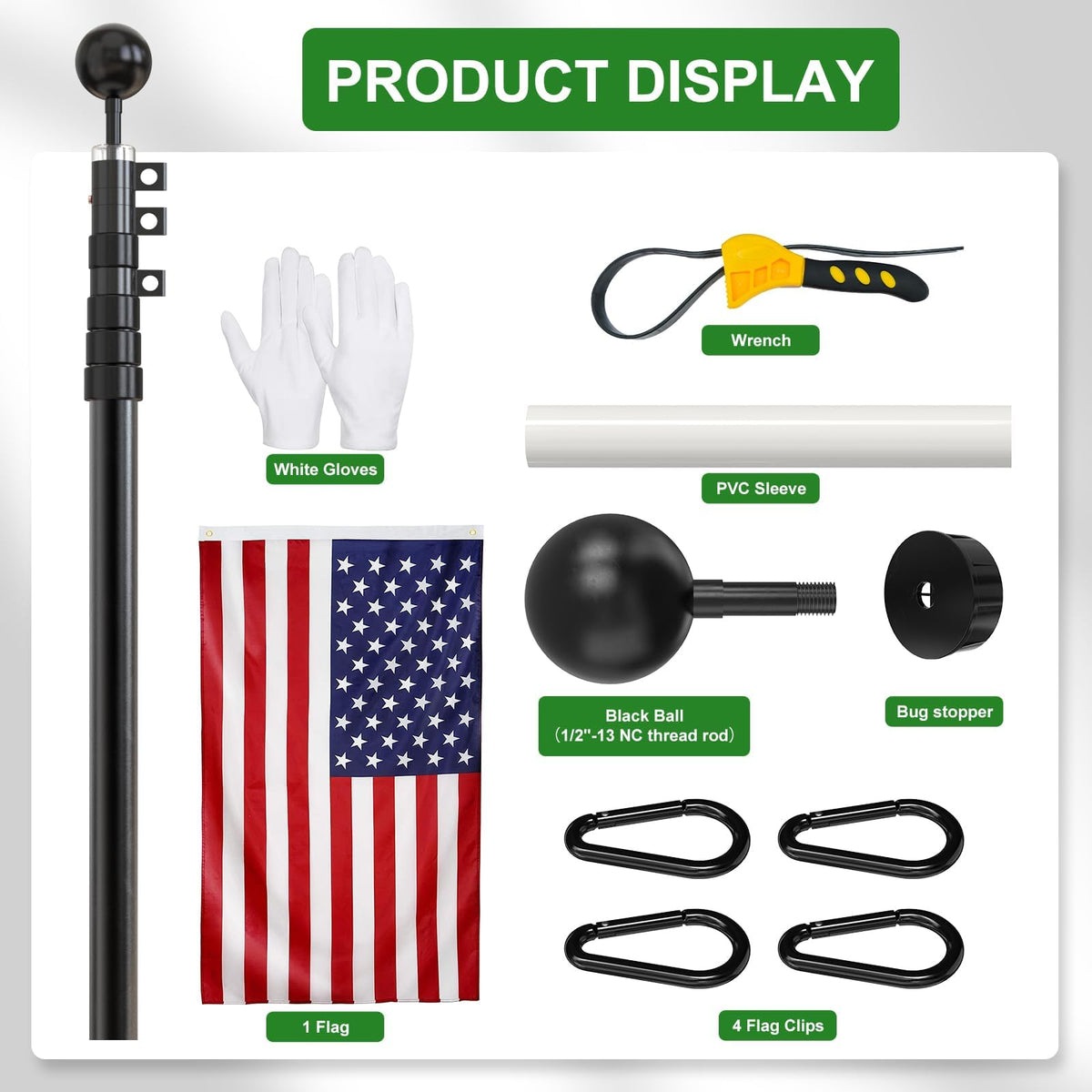 FFILY bottom-diameter 2.35in design ensures stable in-ground support.