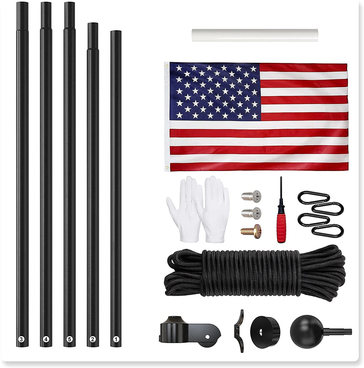 FFILY extra-strong flag clips securely hold flags.