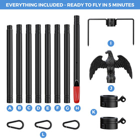 FFILY 10-foot flag pole kit for home exterior display in yard
