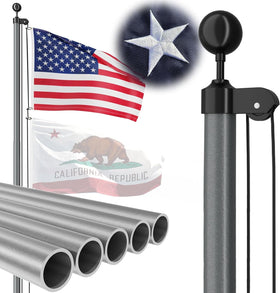 FFILY heavy-duty 20ft flag pole assembled for durable outdoor display
