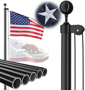 FFILY heavy-duty 16 ft flag pole in-ground installation for bold outdoor display.