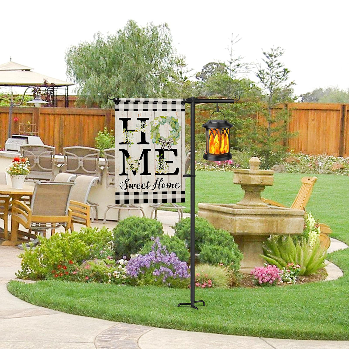 FFILY outdoor flag display adapts to seasonal flags and decor