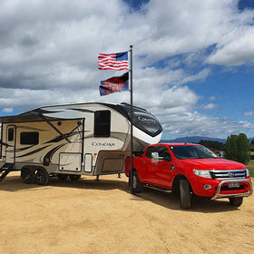 FFILY tailgate party setup image demonstrates quick on-site installation