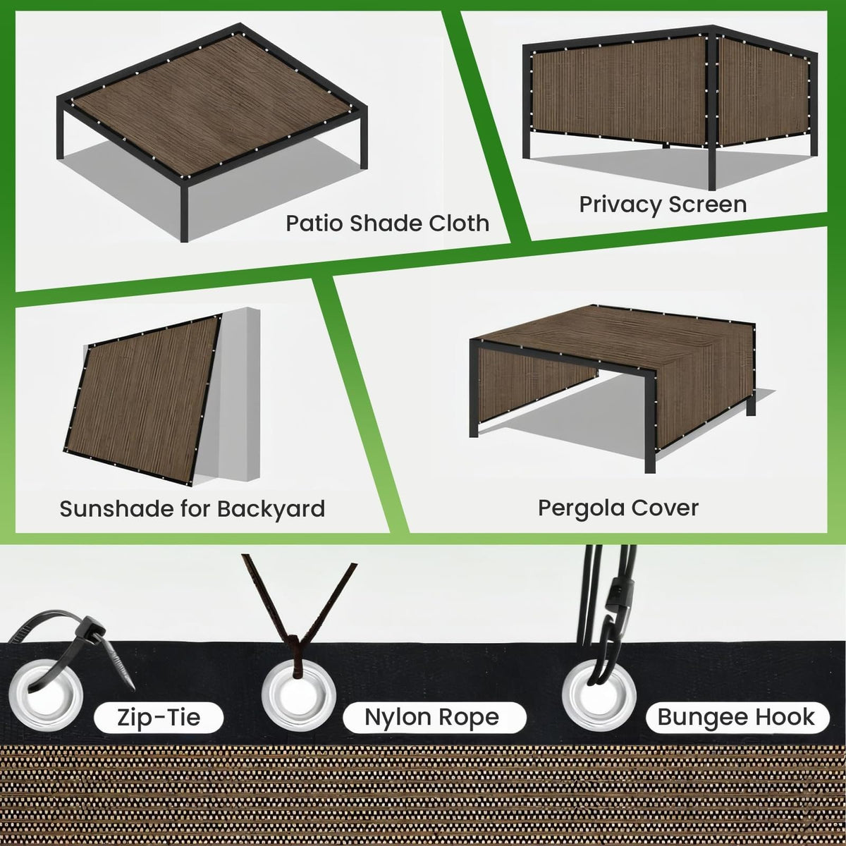 FFKQBH breathable shade keeps outdoor areas cooler.