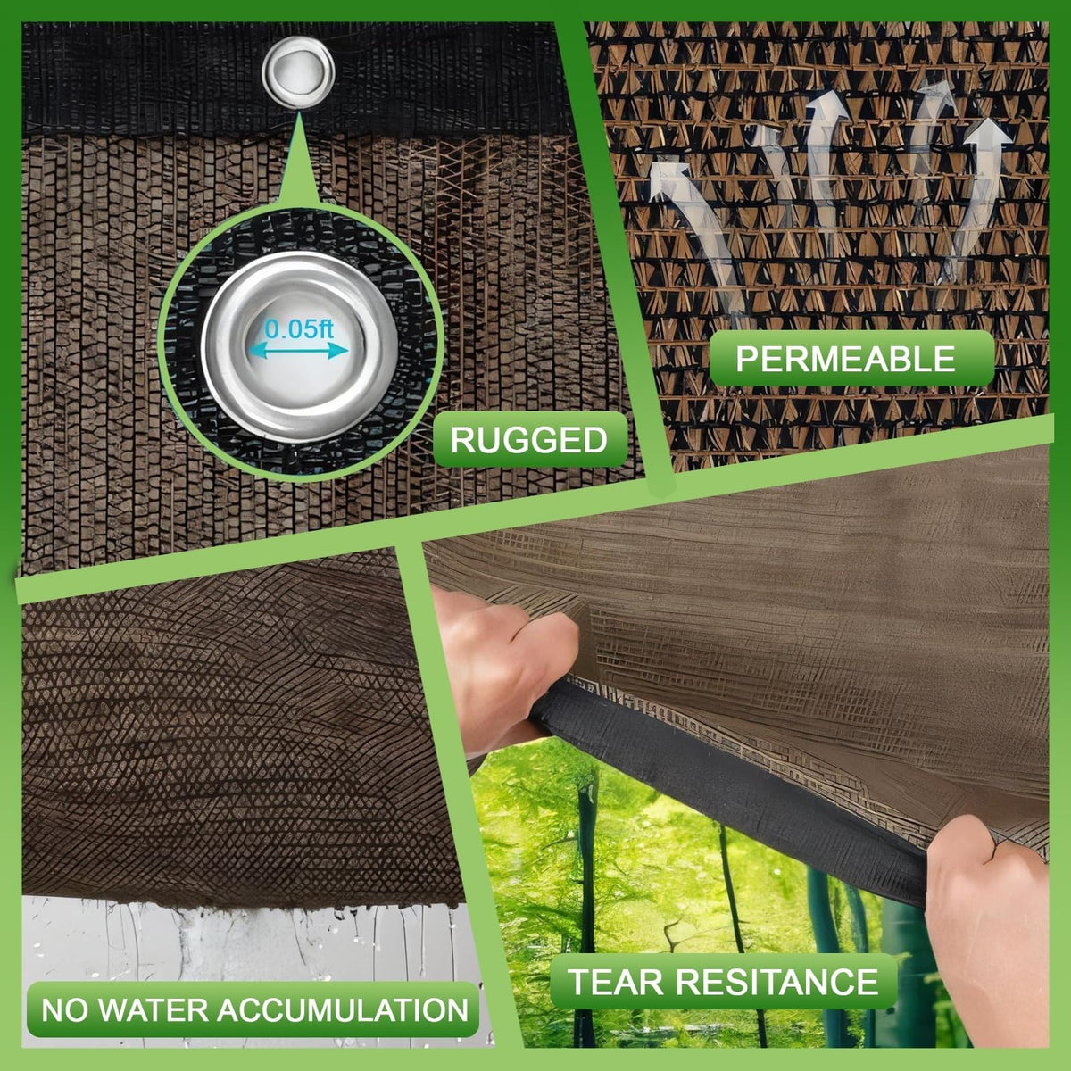 FFKQBH outdoor mesh sun screen protects furniture and plants.