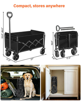 FFQ all-terrain wagon with four nano wheels for grass and gravel