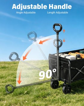 FFQ folding wagon with mesh cup holders for drinks on the go