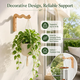 FGSAEOR 6.8-inch wave-shaped bracket keeps pots elevated and tidy on fences or patios.