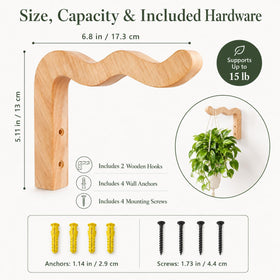 FGSAEOR wave-shaped bracket plant hanger on wall provides neat, space-saving display.