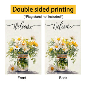 FGSS daisy jar motif, enhances garden decor with farmhouse style.