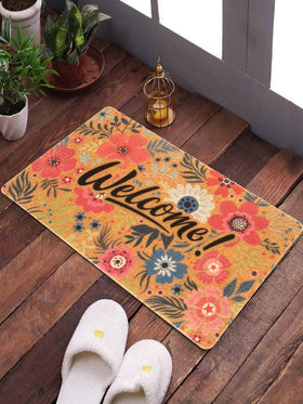 FGSS Flower Welcome Doormat uses durable PVC backing to prevent slips.
