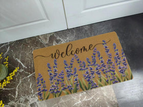 Indoor or outdoor use FGSS lavender mat enhances seasonal decor with practicality.