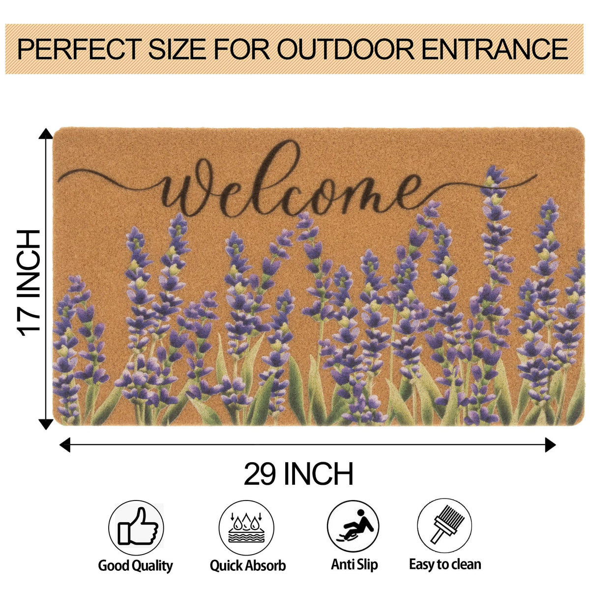Coir texture of FGSS mat traps dirt, keeping patio clean and inviting.