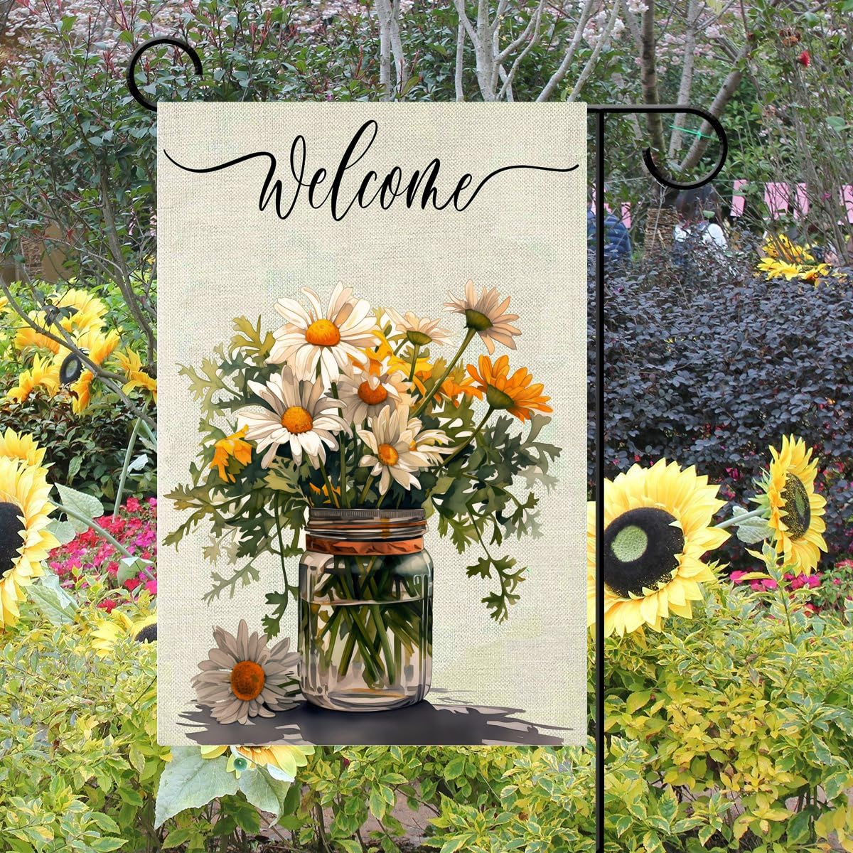 FGSS spring-summer floral garden flag, display on porch for bright seasonal charm.