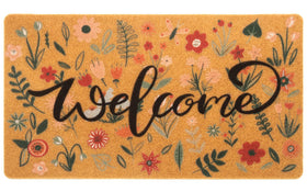 FGSS Spring Welcome Doormat floral coir suitable for outdoor and indoor entryways.