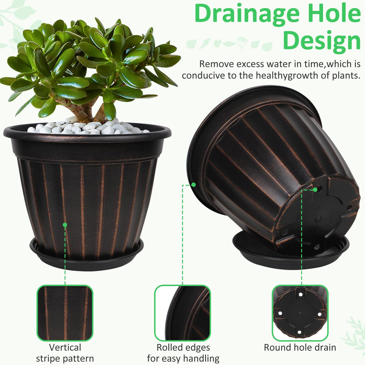 FGstyle four-pack tall planters in black suit indoor or outdoor settings.