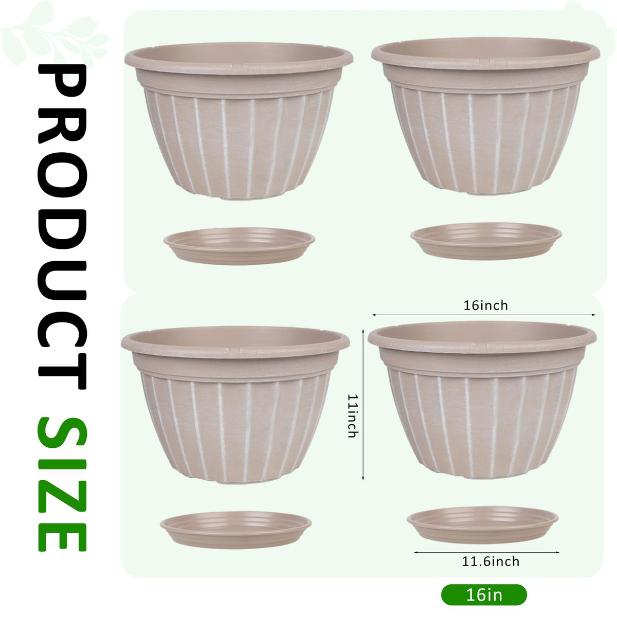 FGstyle beige swirl-design plant pot suits many houseplants