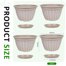 FGstyle beige swirl-design plant pot suits many houseplants