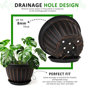 FGstyle black plastic planter suitable for indoor and outdoor use.