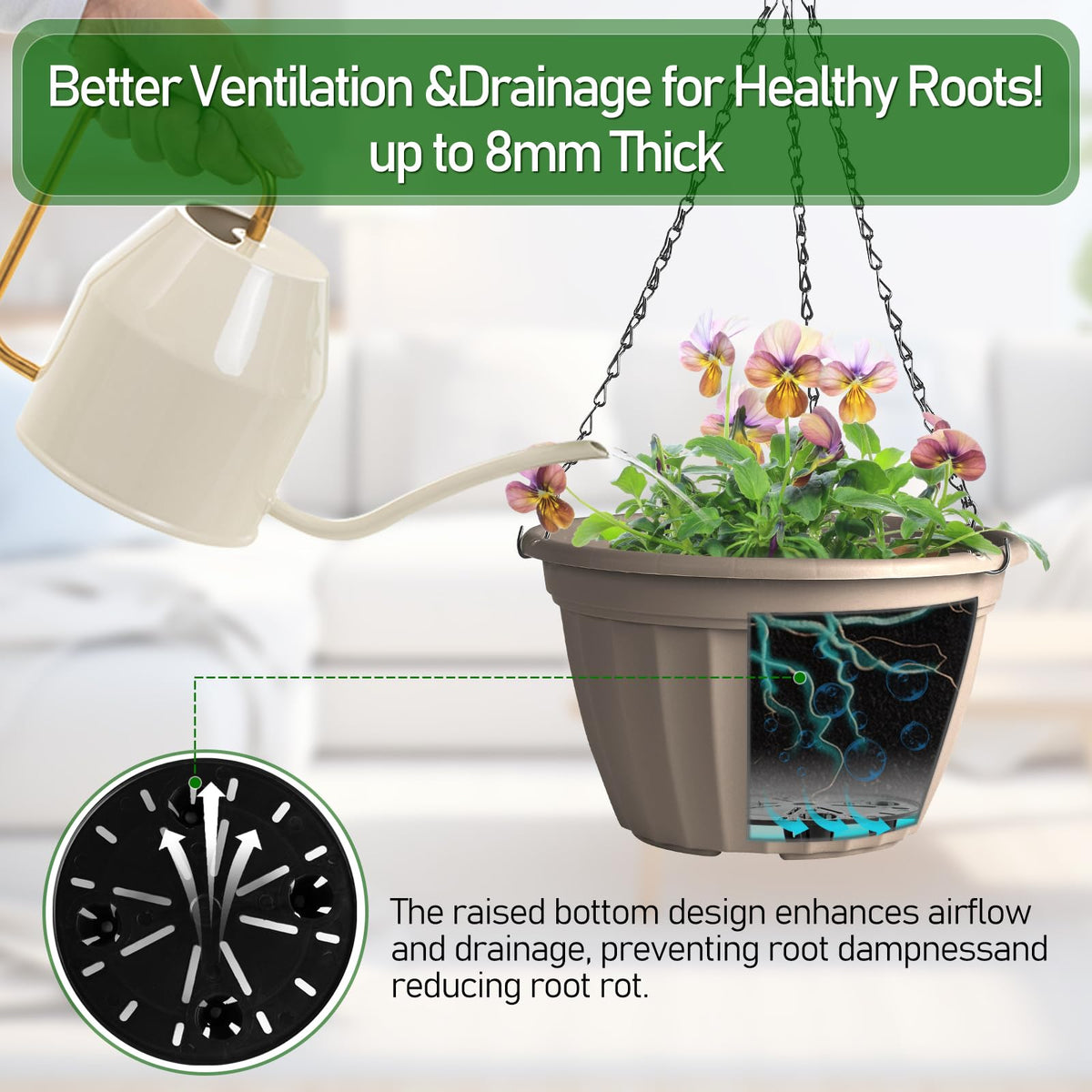 FGstyle hanging planter 20inch chain enables secure mounting and reach
