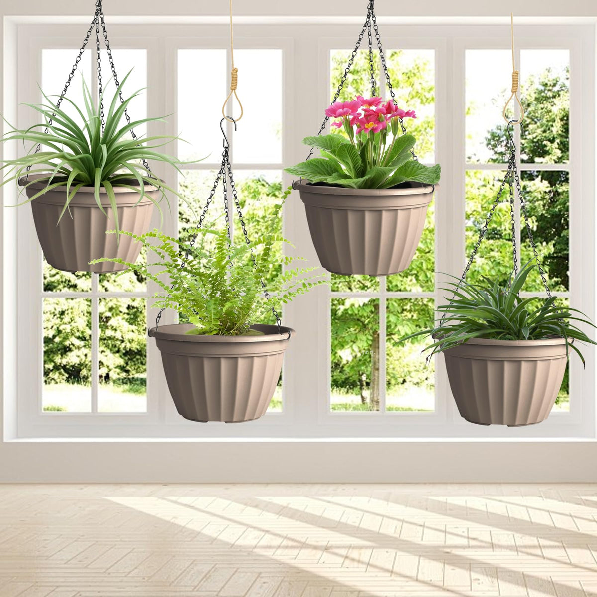 FGstyle hanging planter closeup shows durable fade-resistant plastic