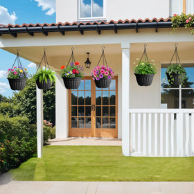 FGstyle self-watering system helps maintain moisture in hanging planters.