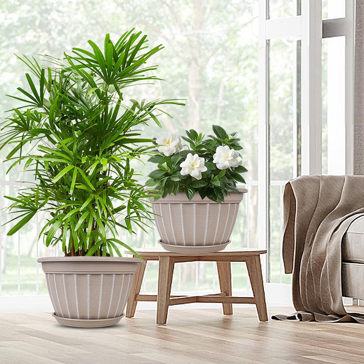 FGstyle sturdy plastic planter suitable for indoor and outdoor use