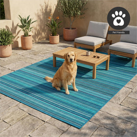 FH Home Havana turquoise rug close-up shows color durability