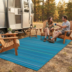 FH Home Havana turquoise rug maintains vibrant color under sun exposure with UV protection.