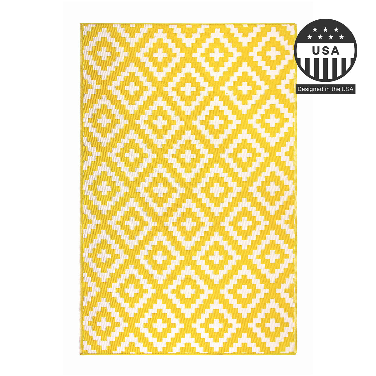 FH Home premium recycled plastic rug, easy to clean with a hose.