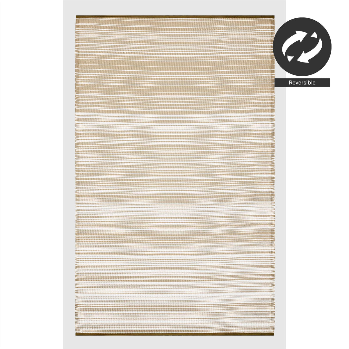 FH Home reversible outdoor rug showing two looks for versatile spaces.