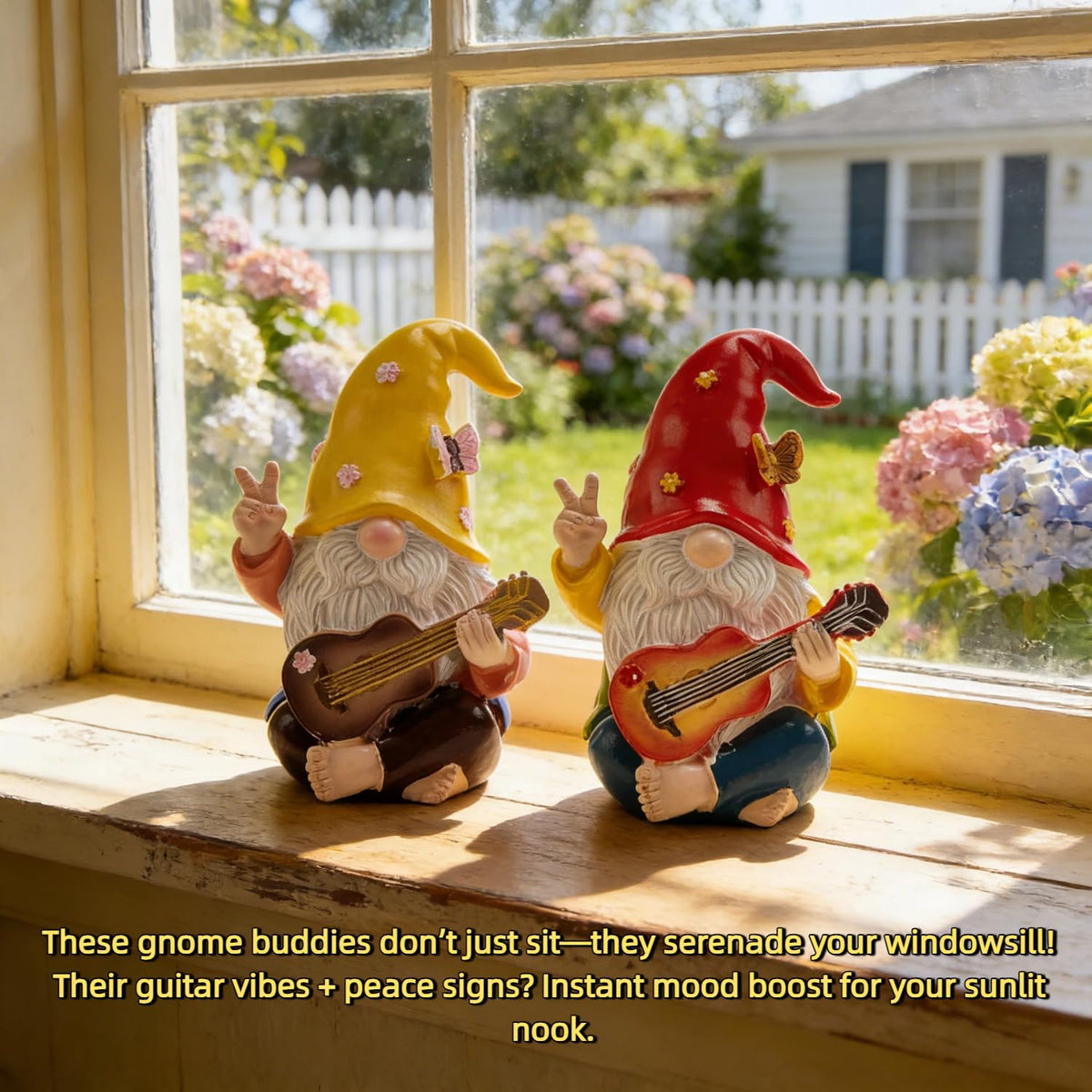 FHNQRQN gnomes in yard display spark imagination along borders and paths