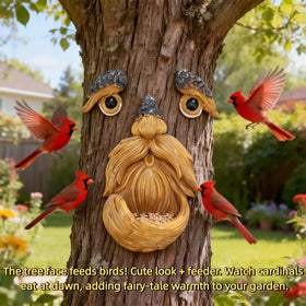 FHNQRQN tree faces outdoor decor withstands weather for lasting yard art.